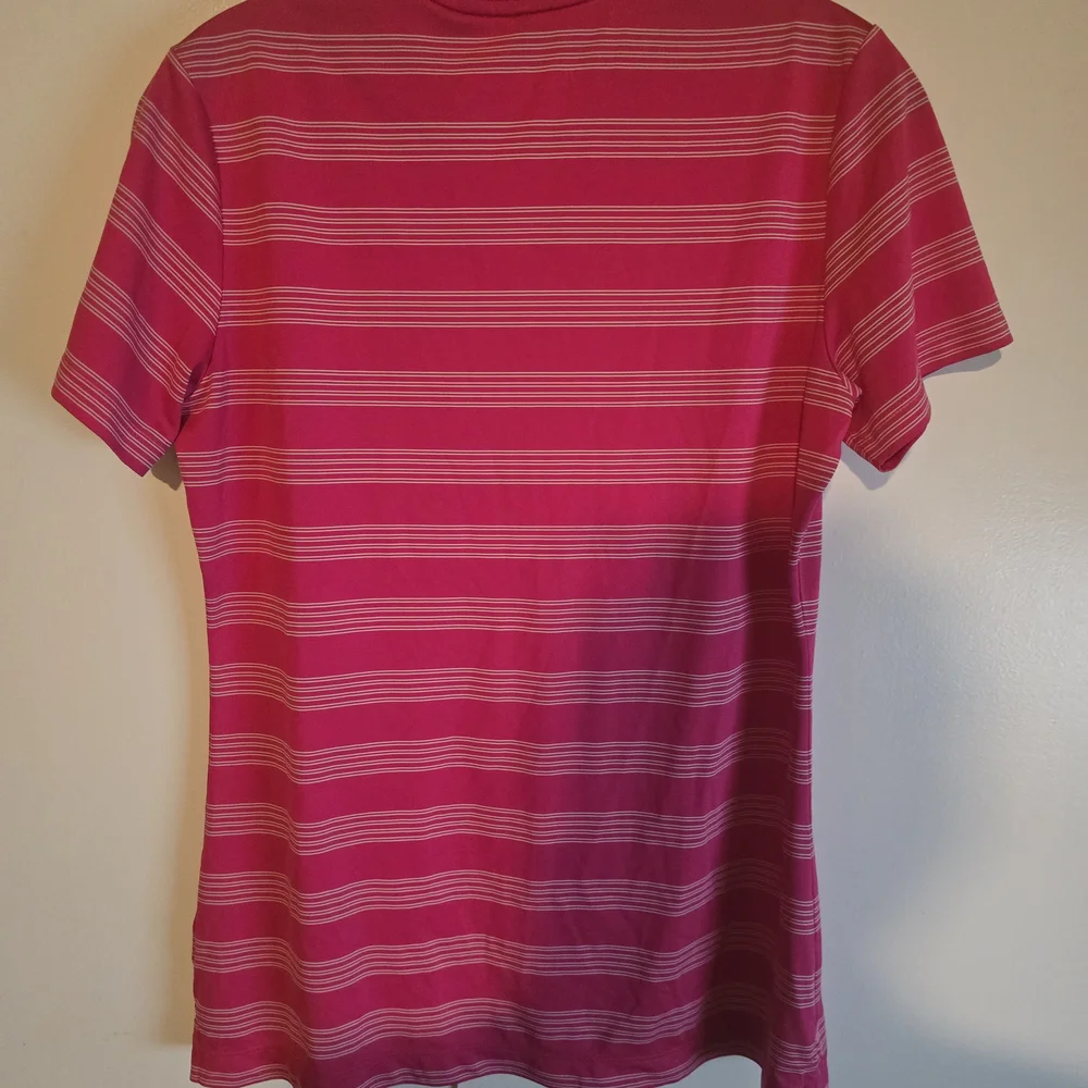 Nike Women's Fuchsia Striped Button Down Shirt - Picture 3 of 3